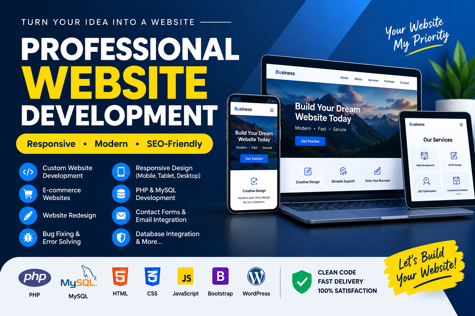 I Will Develop a Professional Responsive Website