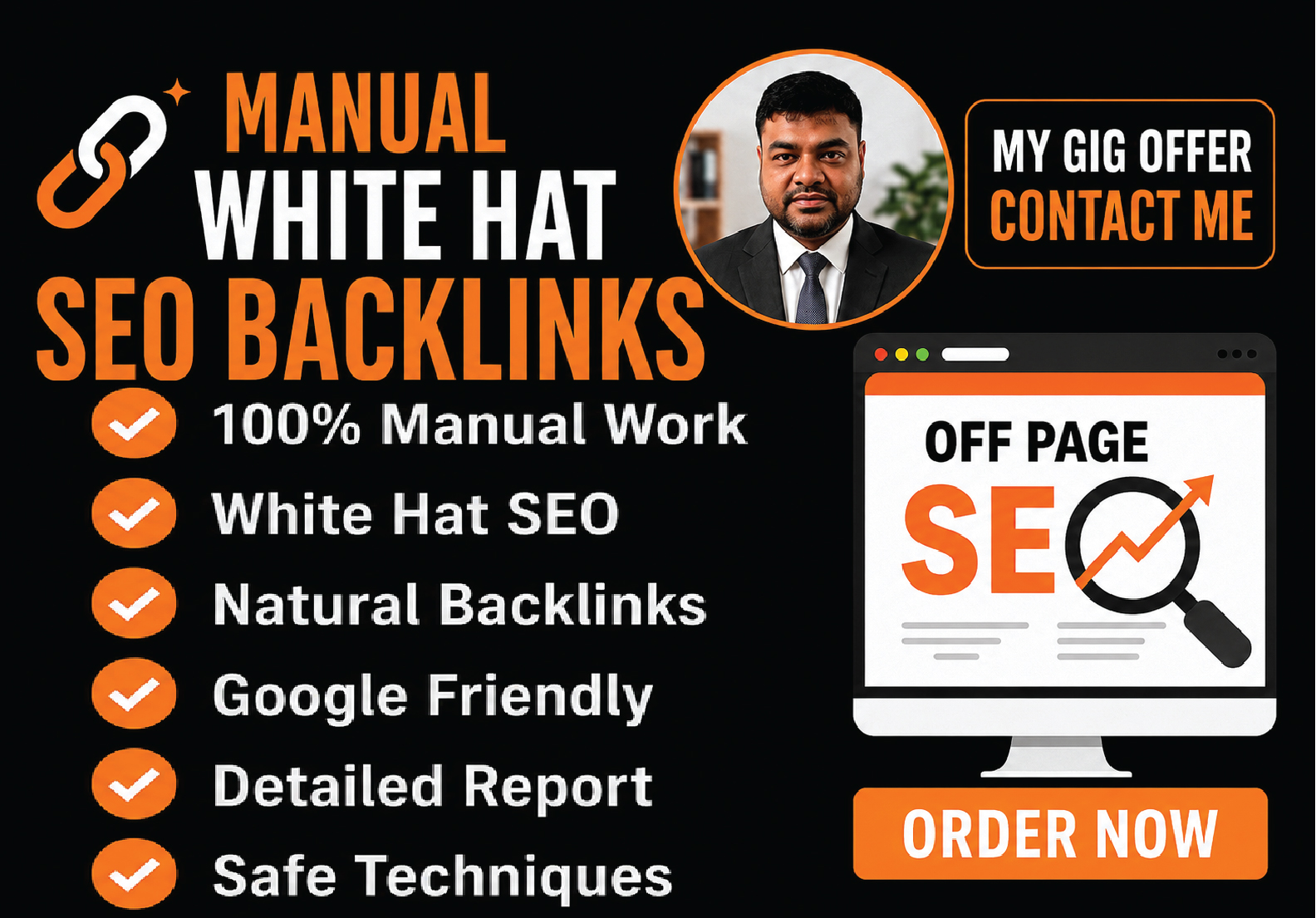 I will build manual white hat SEO backlinks for safe ...