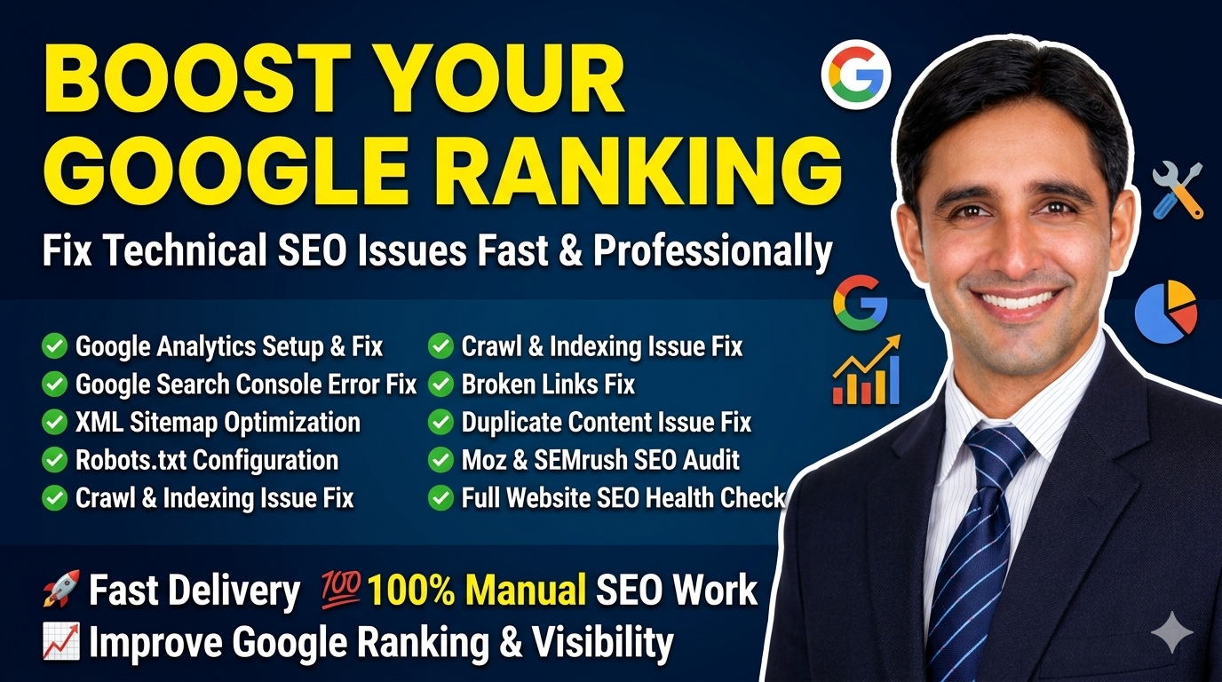 I will do technical seo audit and fix google search c...