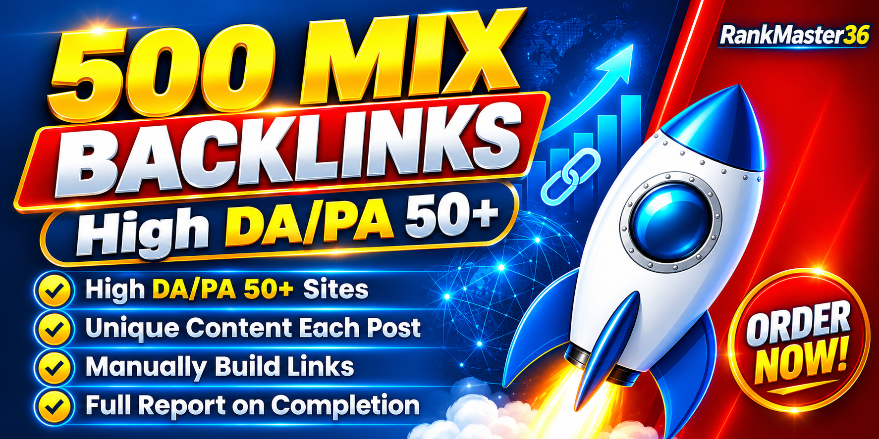 500 High Quality SEO Backlinks DA 50+ Sources Powerfu...