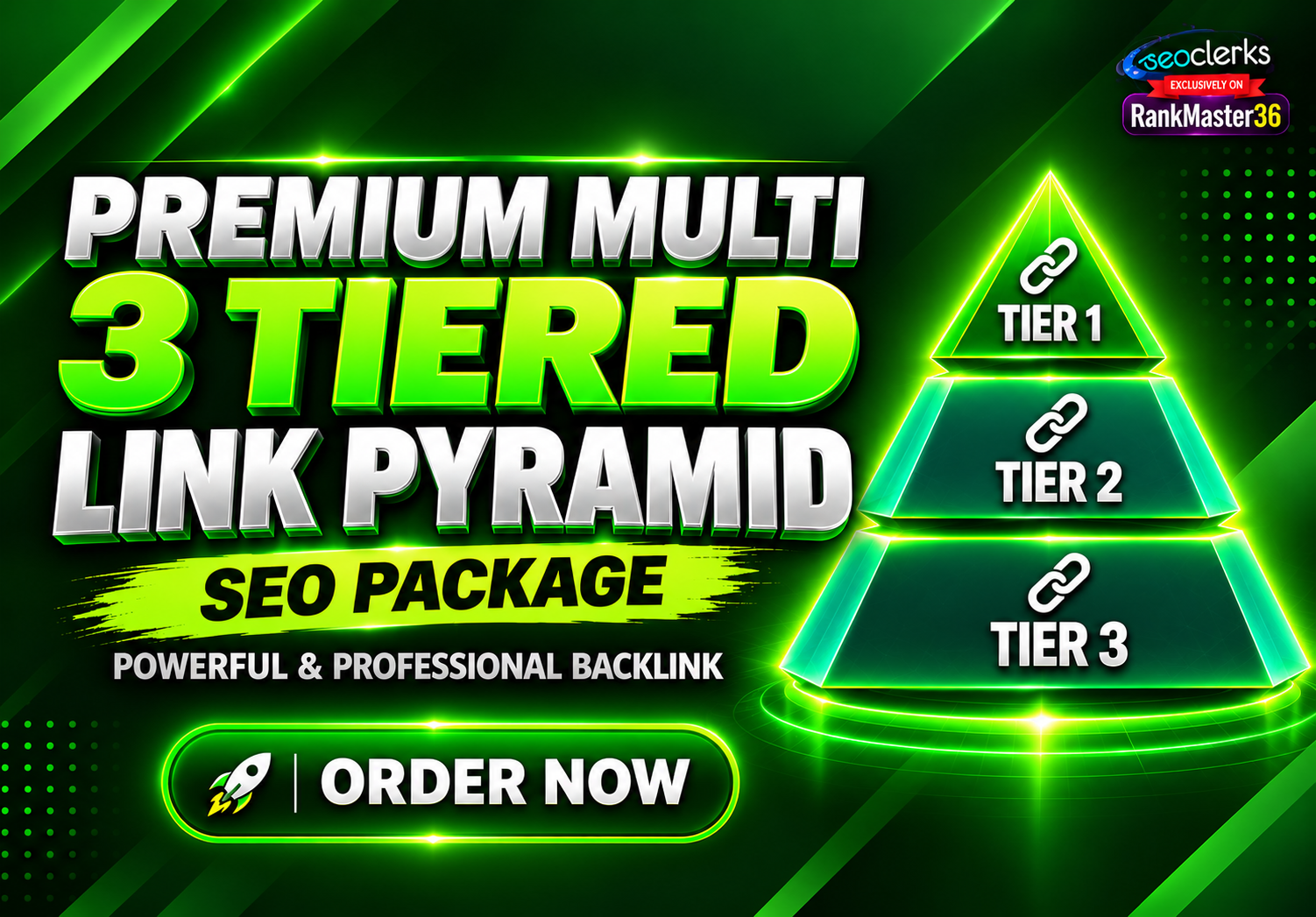 Premium Multi 3 Tiered Link Pyramid SEO Package Power...