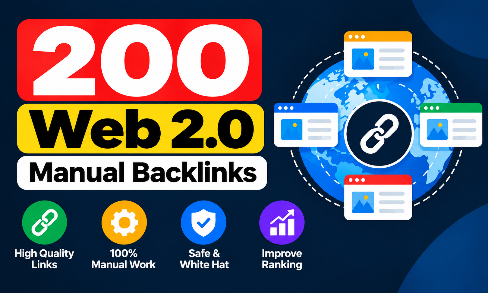200 High Quality Web 2.0 Manual Backlinks For SEO Ran...