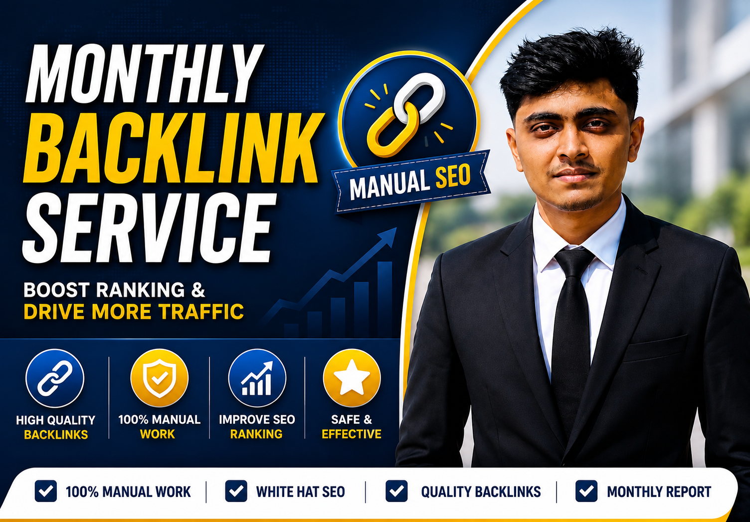 Provide Monthly White Hat Manual SEO Backlinks for Lo...