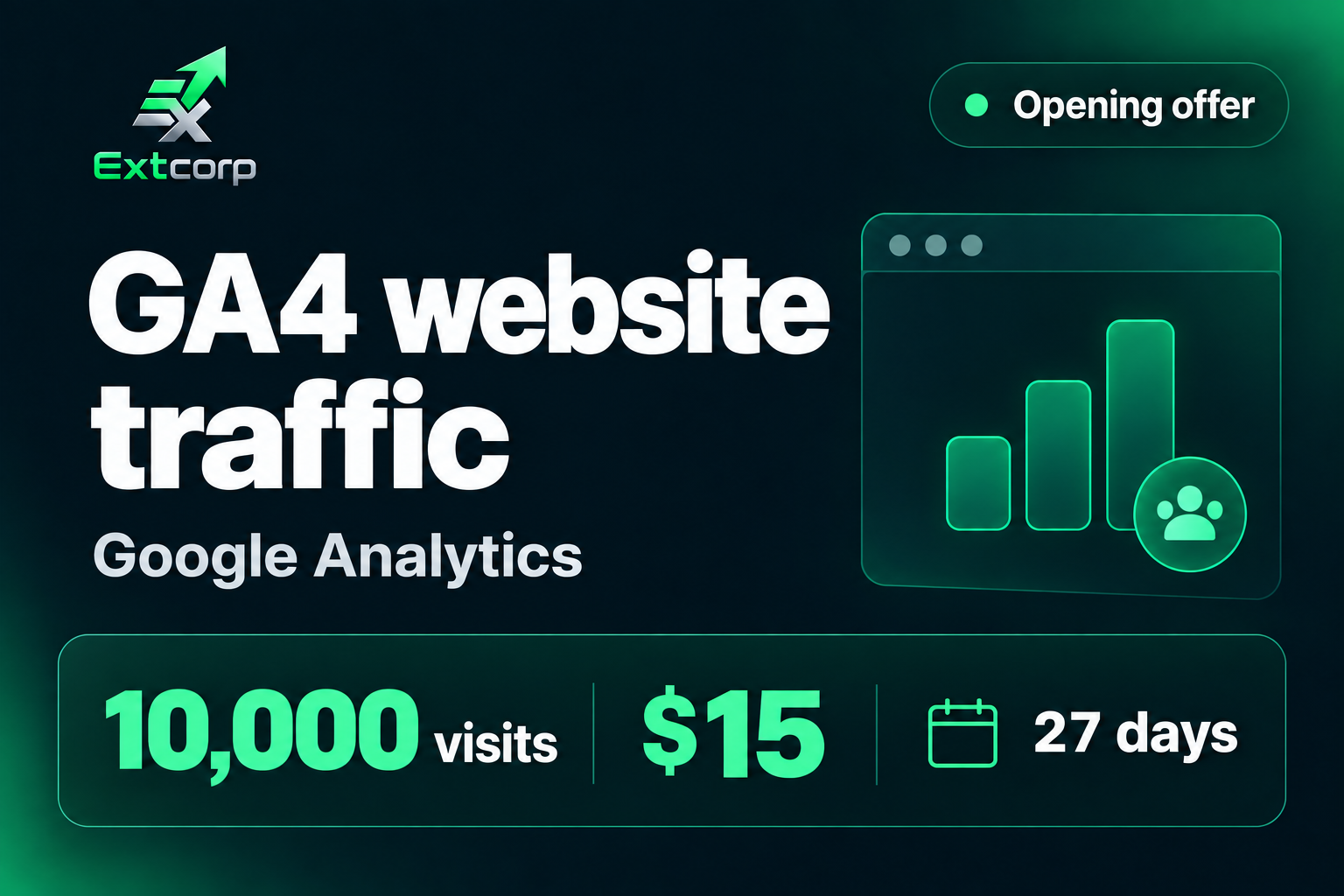 Google Analytics traffic - 10,000 visits for GA4