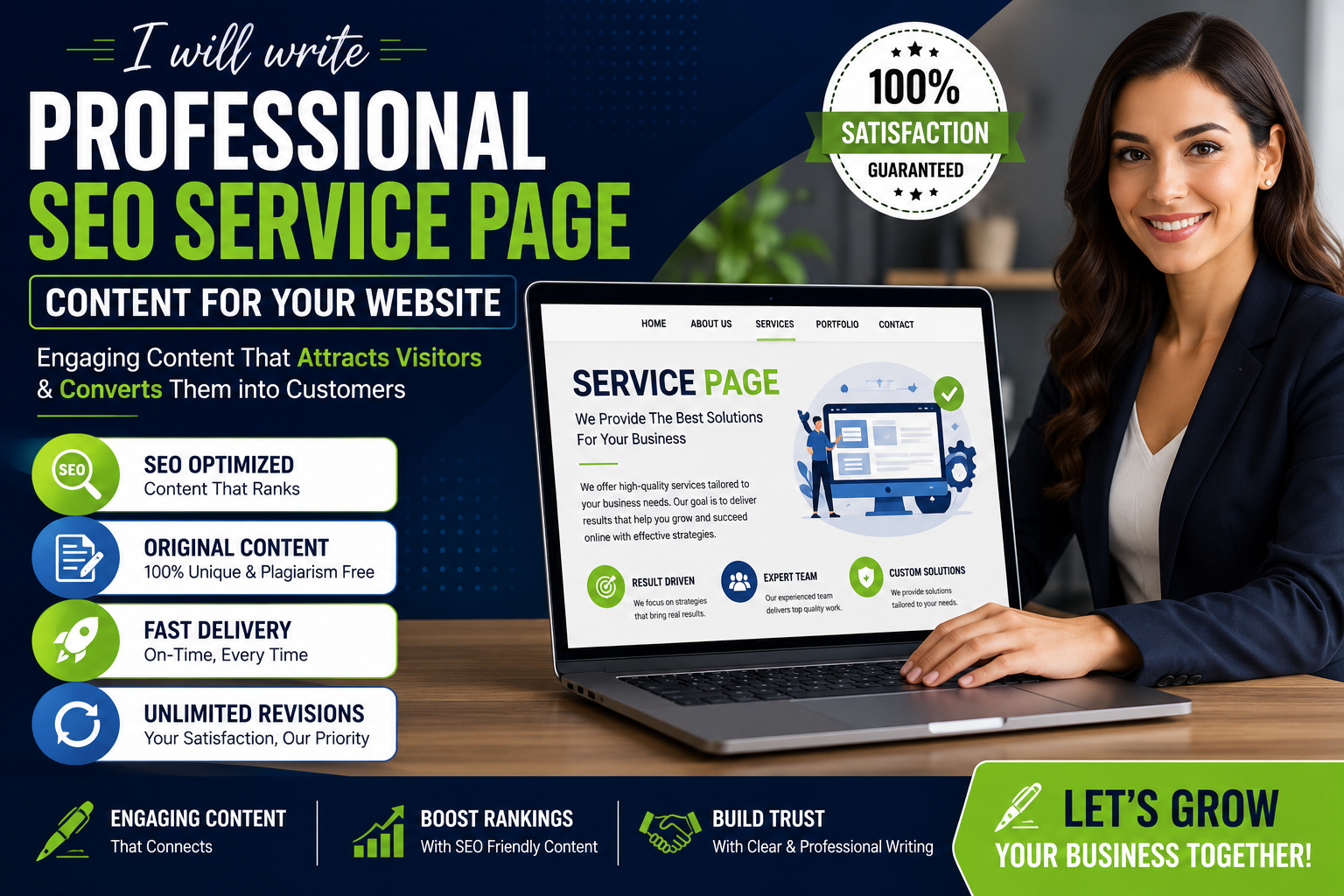 I will write professional SEO service page content fo...