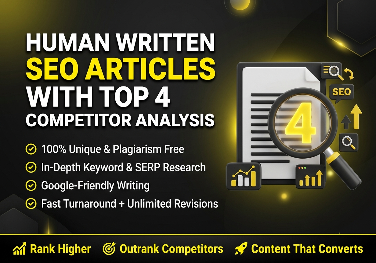 Write 1500-Word Human-Written SEO Articles with Top 4...