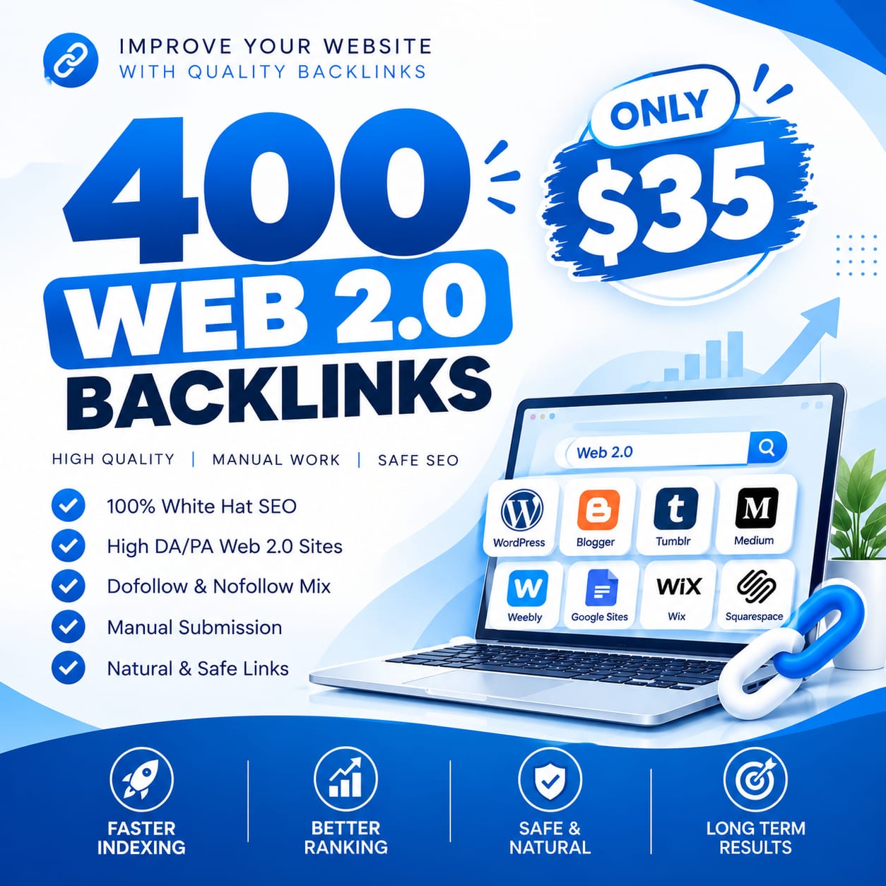 I Will Create 400 Quality Web 2.0 Backlinks for Websi...