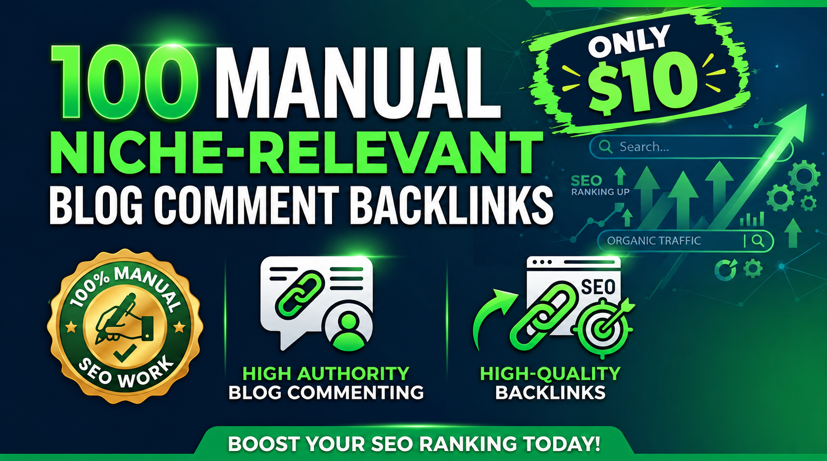 I will create 100 manual niche-relevant blog comment ...
