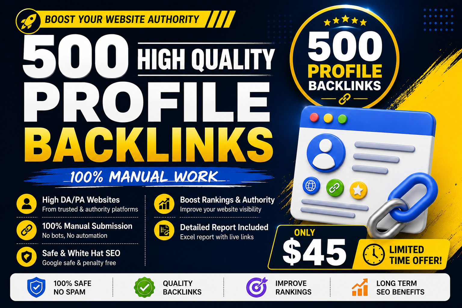 I will build 500 powerful profile backlinks to boost ...