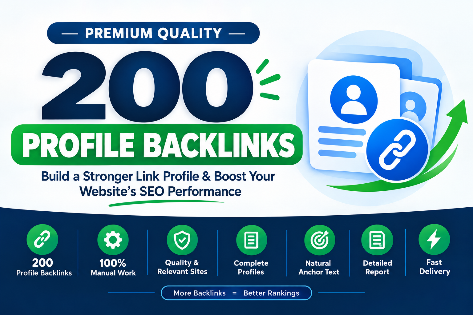 200 High Authority Profile Backlinks DA 80 to 100