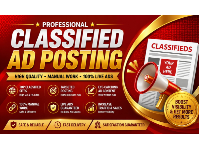 I will post 70 Classified Ad Posting to high da pa we...