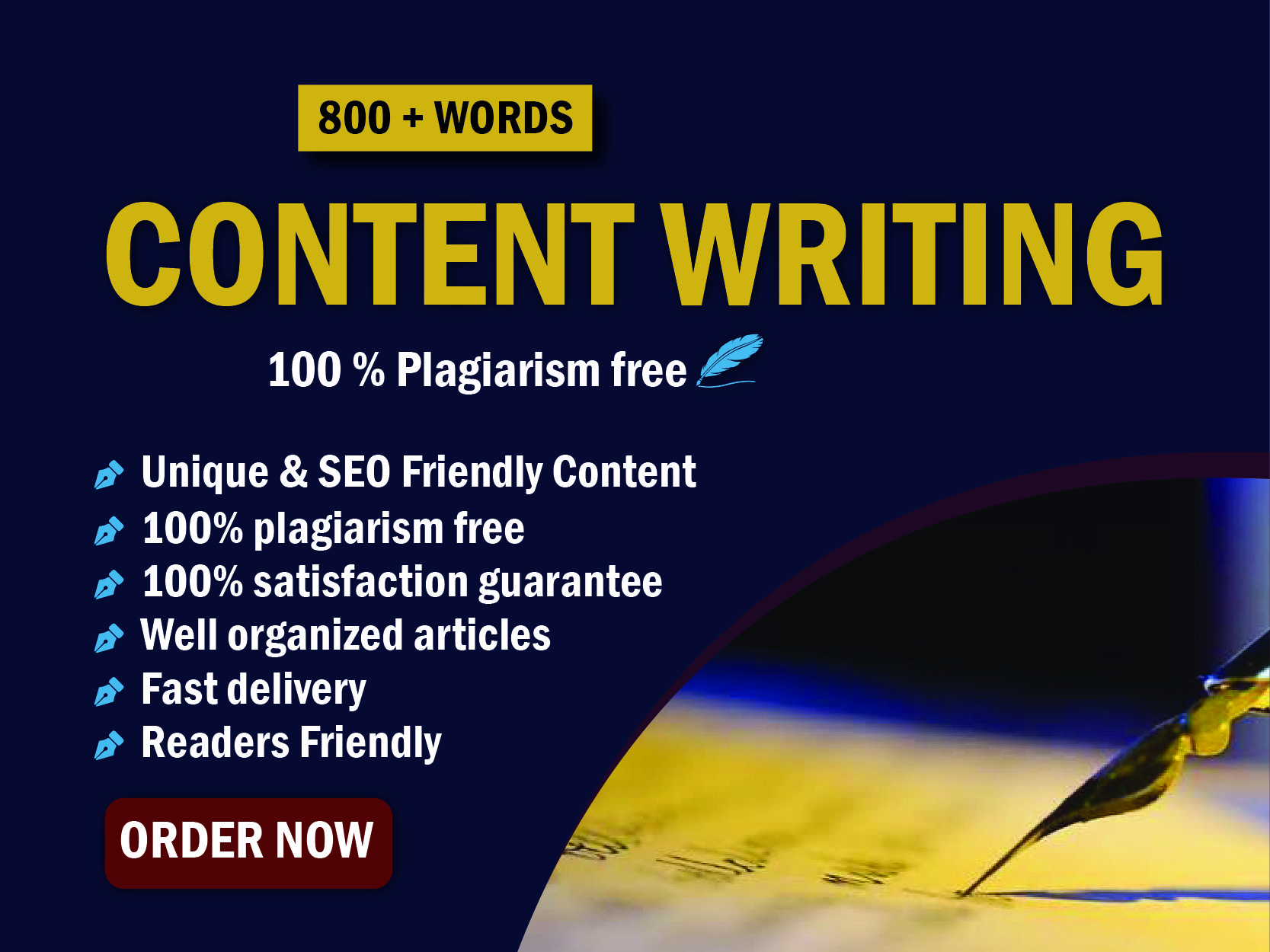 I will write 800 words high quality SEO content withi...