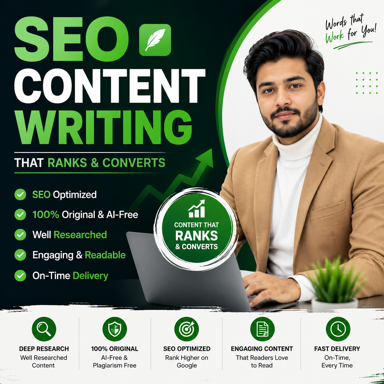 I will write SEO optimized blog posts and website con...