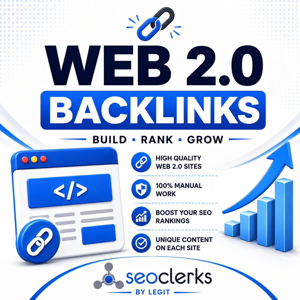 Get 100 Web 2.0 Backlinks to boost your website Ranki...