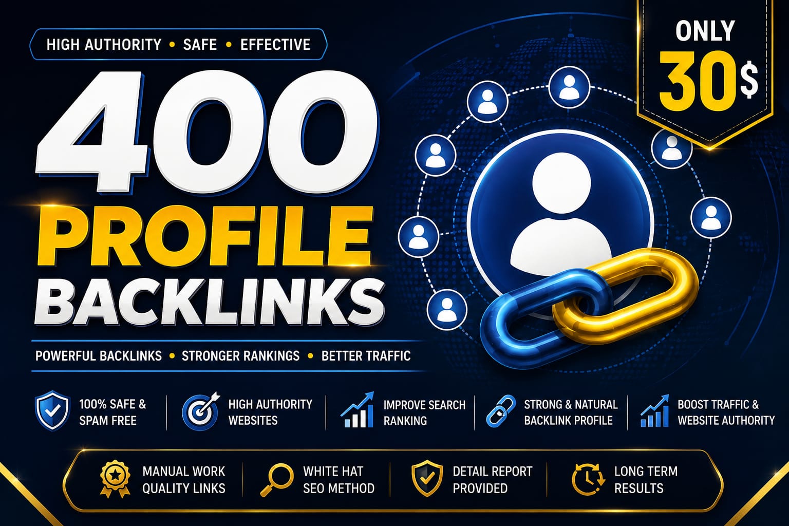 I Will Build 400 Powerful High Authority Profile Back...