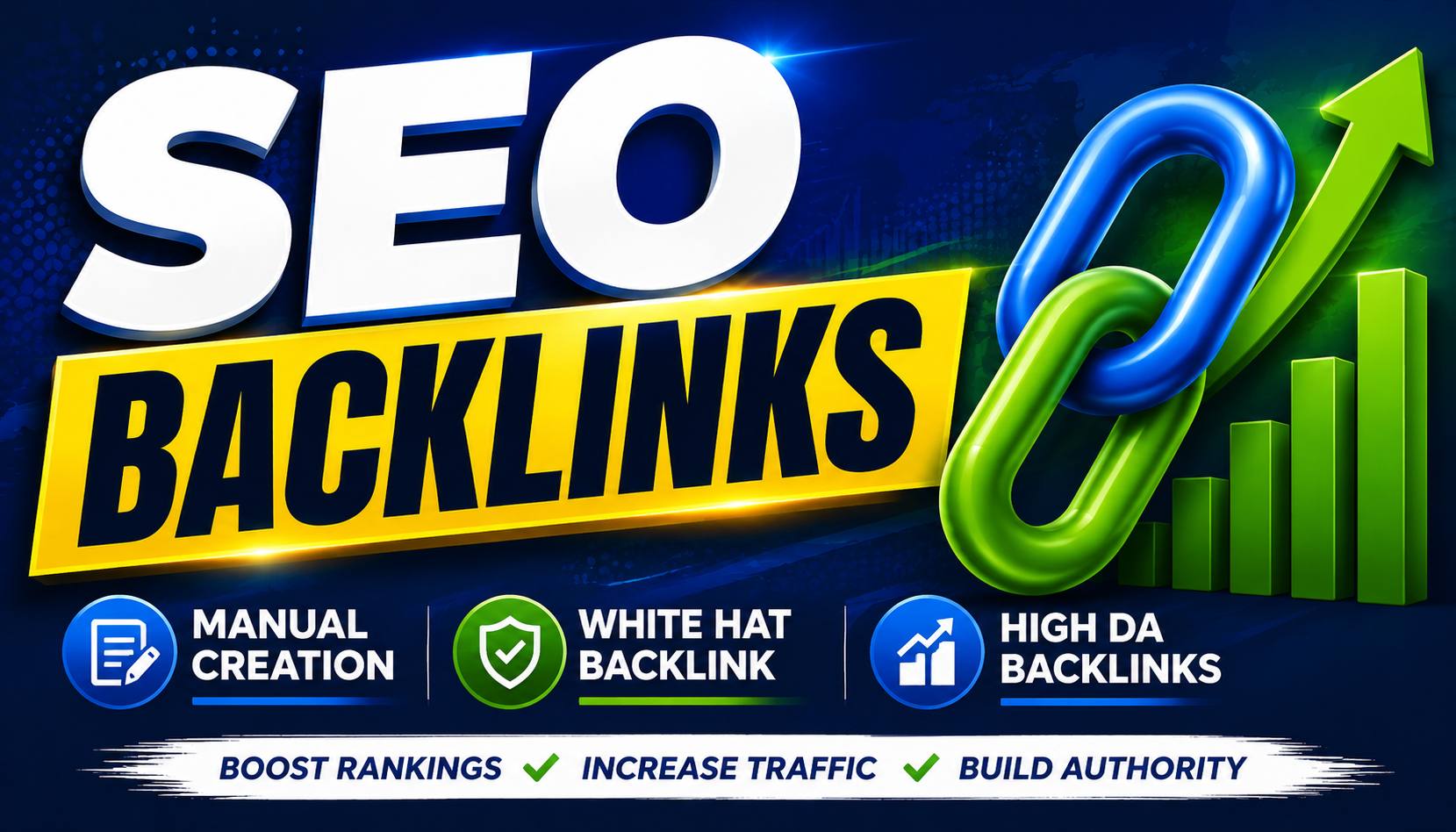 I will build high DA white hat SEO backlinks with man...