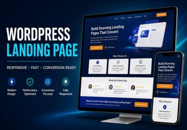 I will build a responsive WordPress landing page for ...