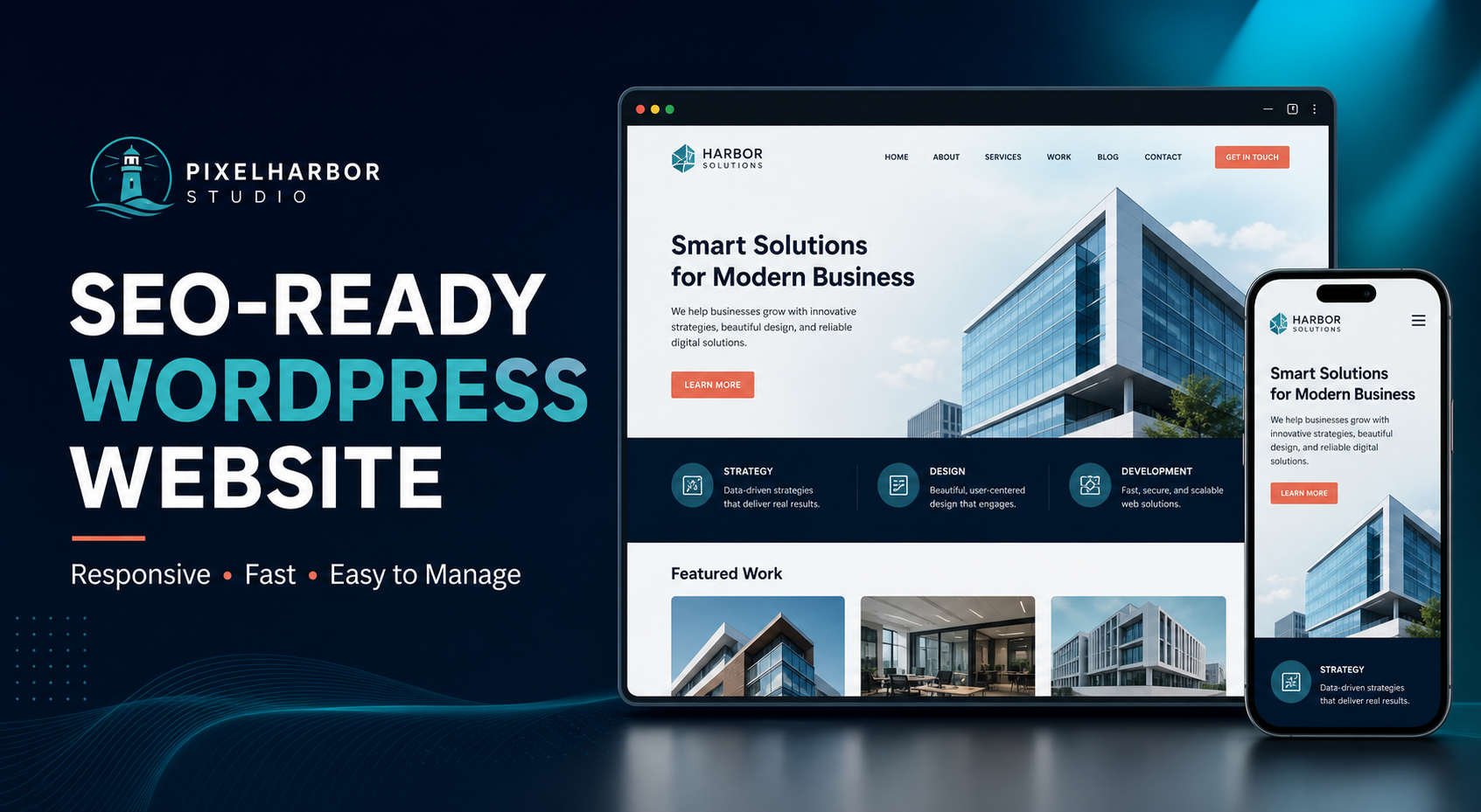 I will build an SEO-ready responsive WordPress busine...