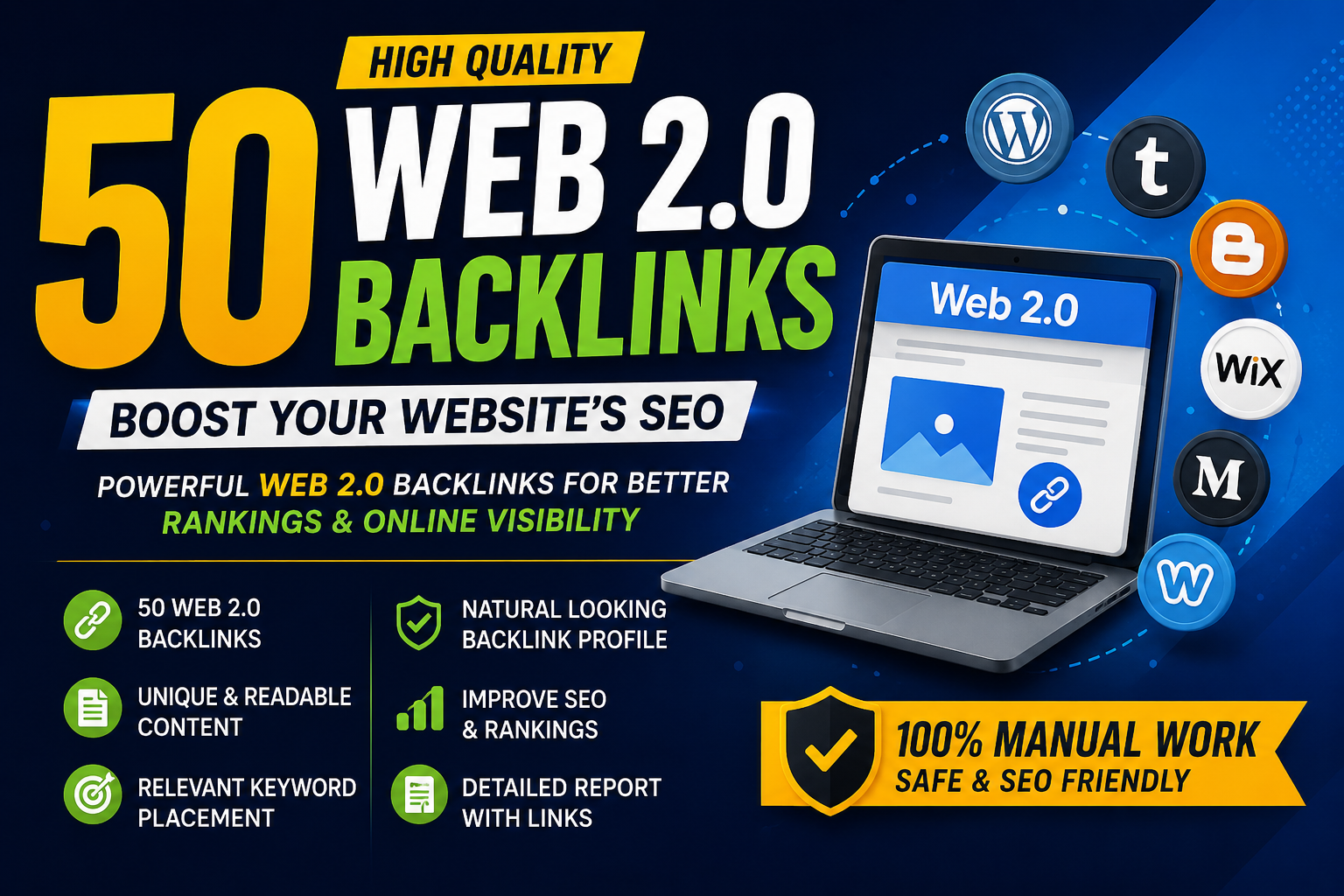 I Will Create 50 High Quality Web 2.0 Backlinks for O...