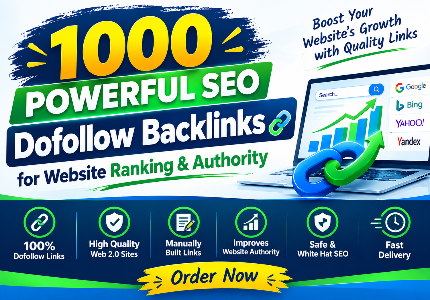 1000 Powerful SEO Dofollow Backlinks for Website Rank...