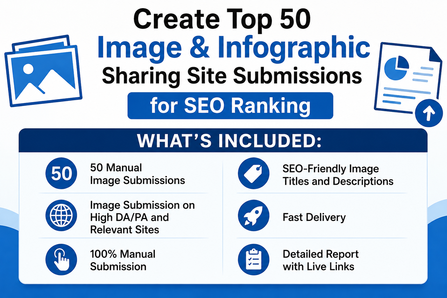 Create Top 50 sharing sites infographic or Image Subm...