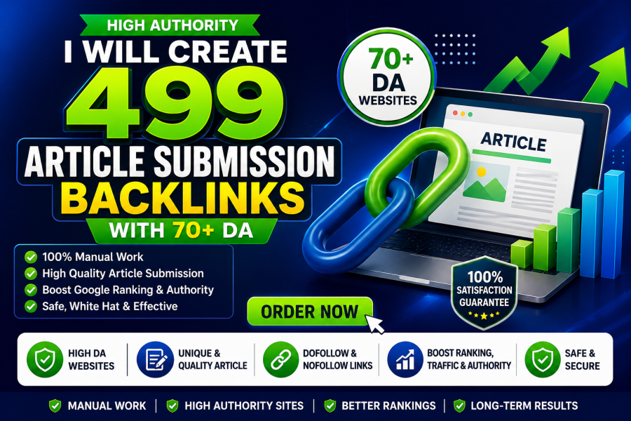 I Will Create 499 Article Submission Backlinks with 7...