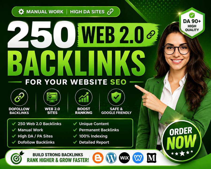 I Will Build 250 Web 2.0 Backlinks for Your Website S...