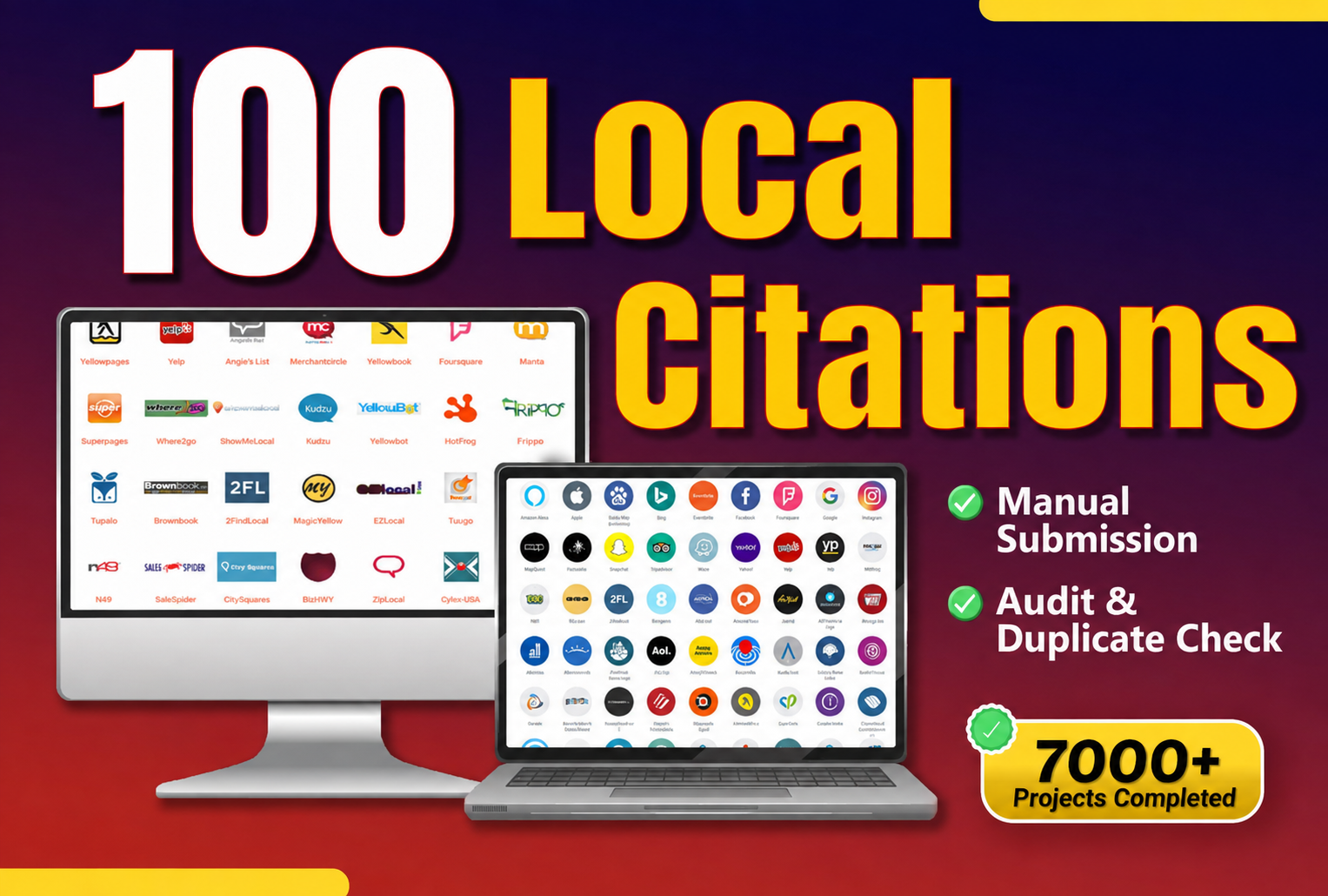 100 local citations manually with audit and duplicate...