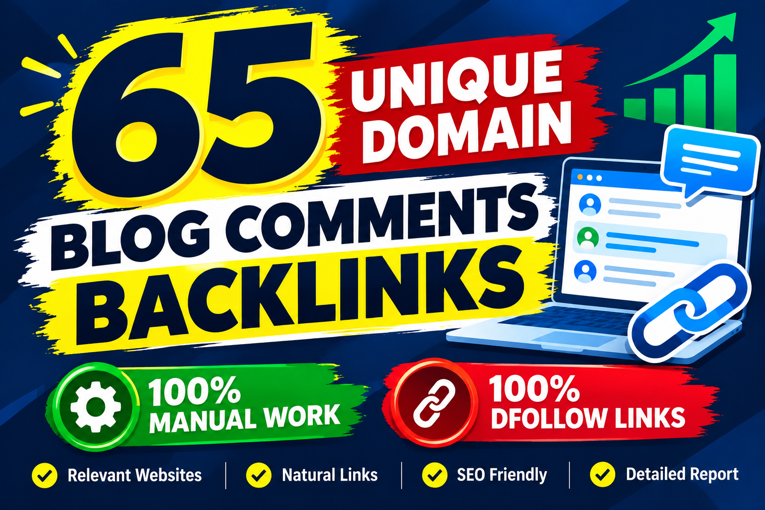 I will make 65 Unique Domain Blog Comments Backlinks ...