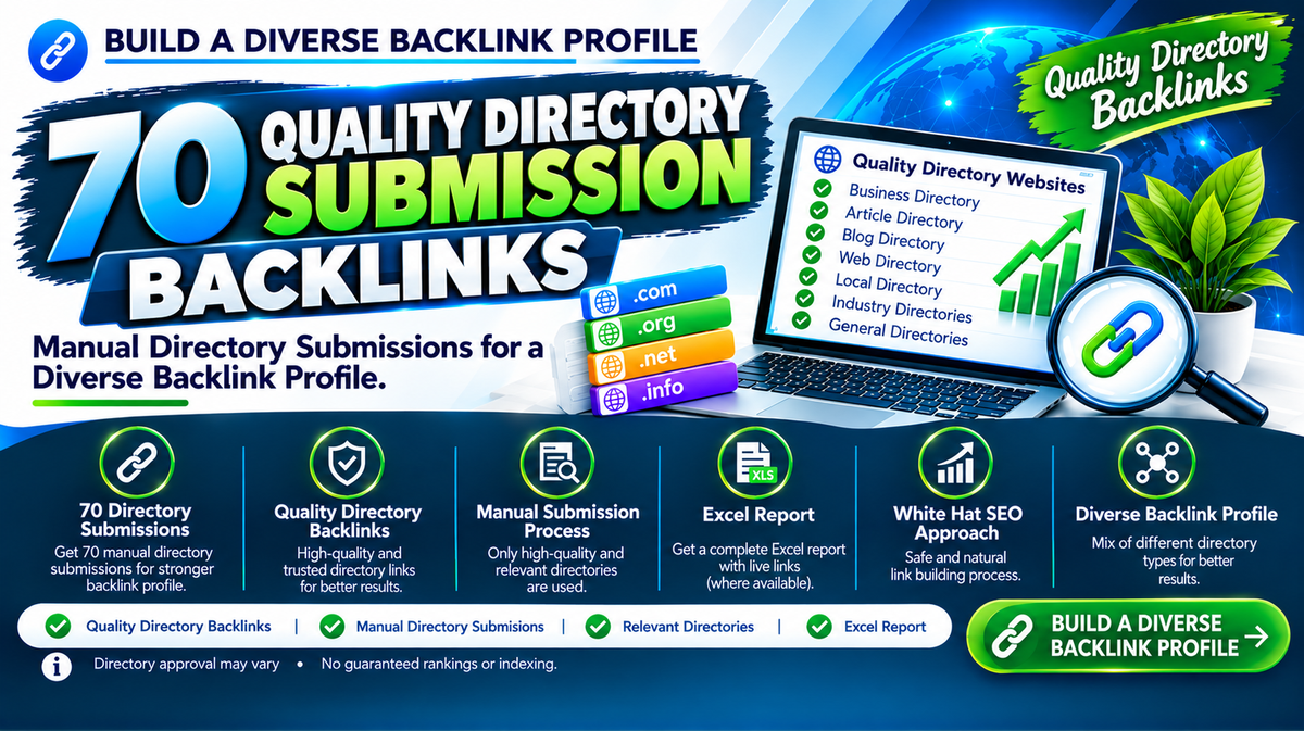 I will manually build 70 high quality directory backl...