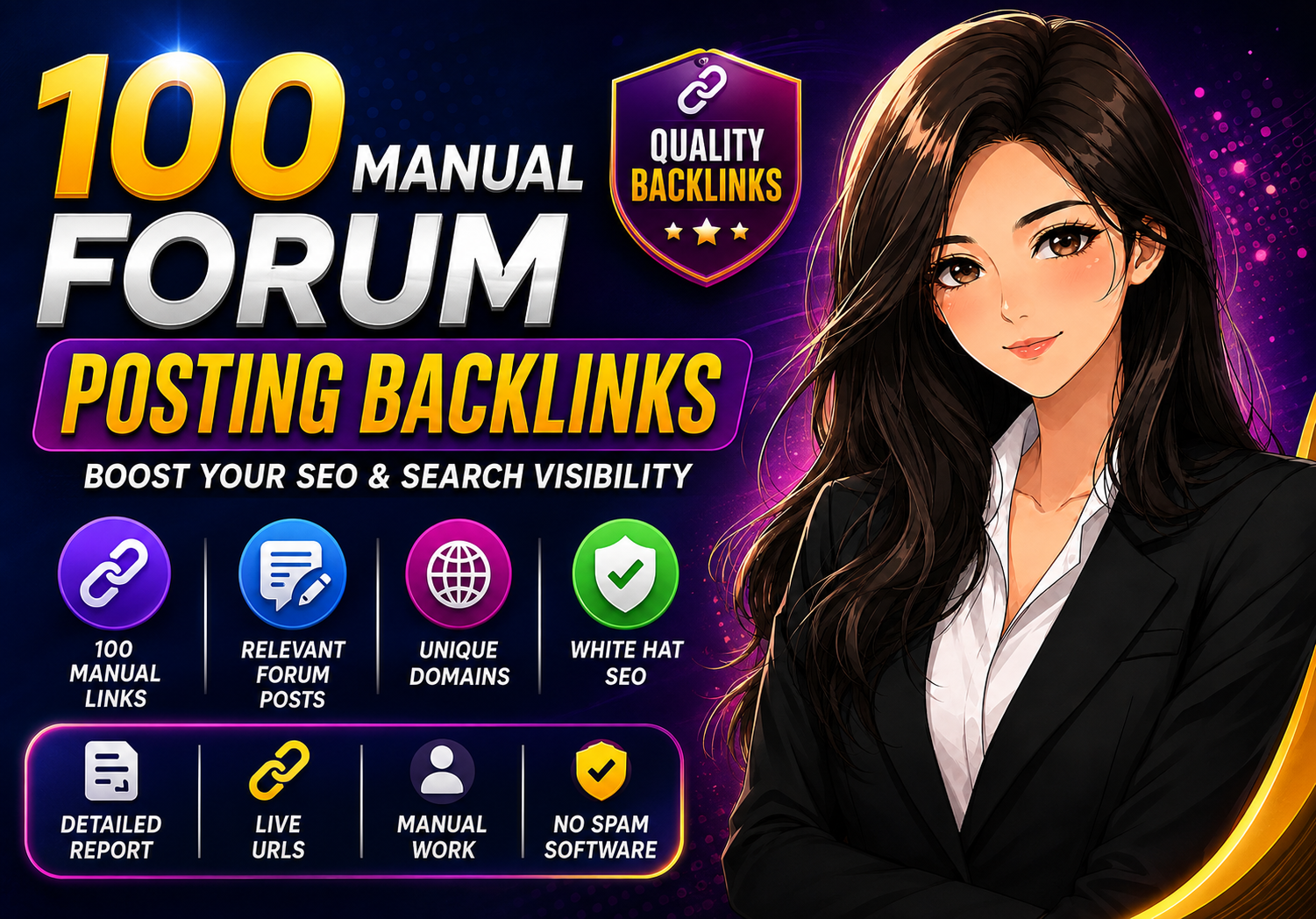 100 Manual Forum Posting Backlinks on high DA Sites f...