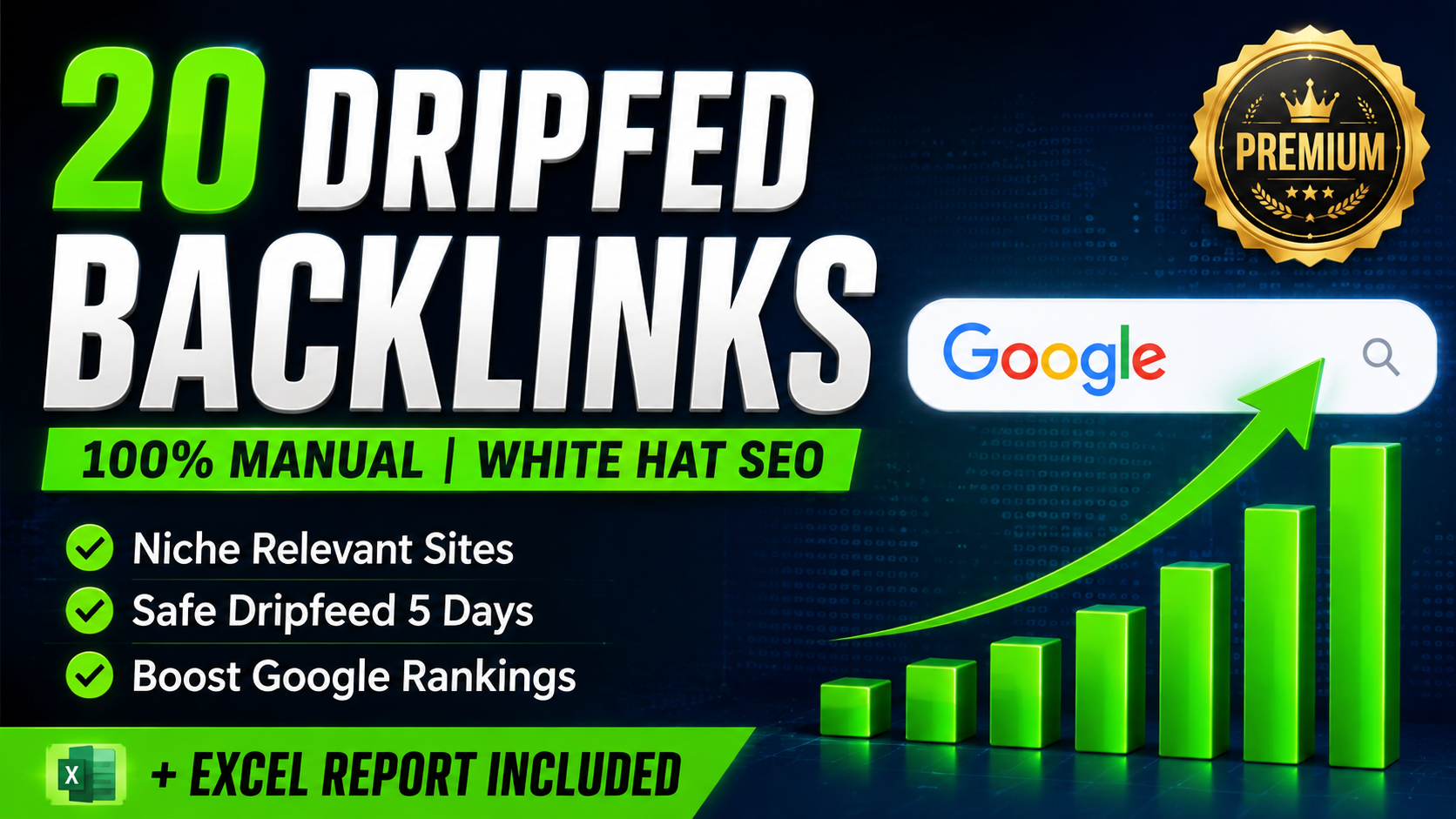 I Will build 20 Manual Niche Backlinks with Excel Rep...