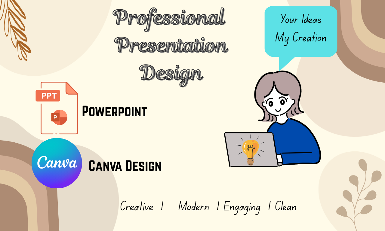 I will create professional presentation slides in Can...