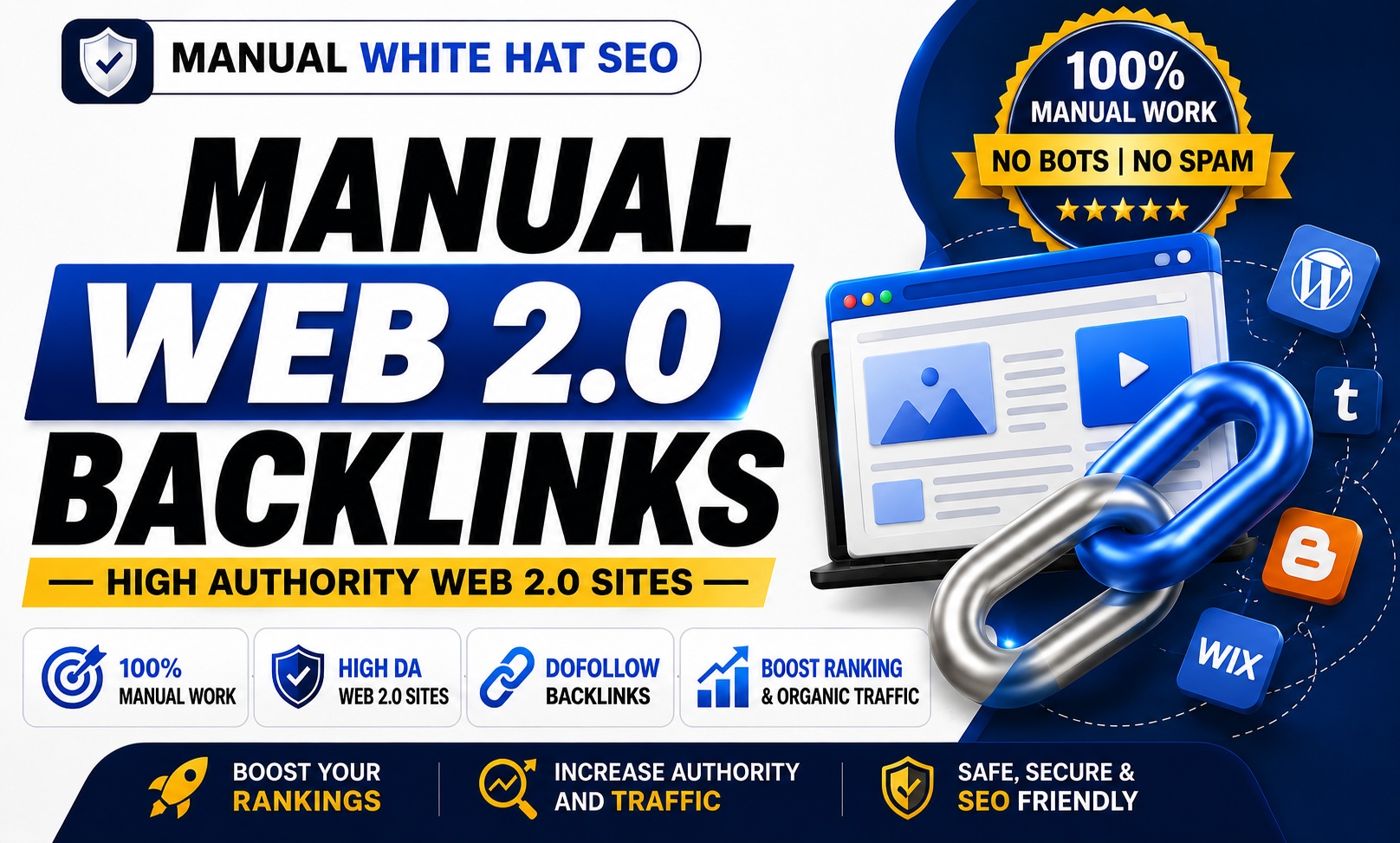 100+ Manual High Quality Web 2.0 Backlinks On High Au...
