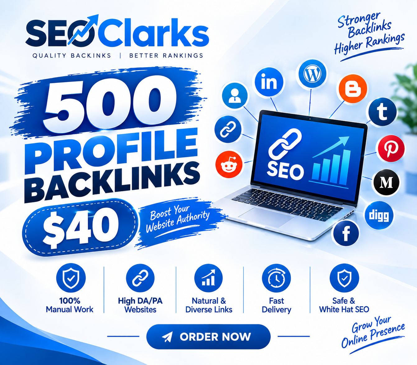 500 High-Quality Profile Backlinks for Website SEO &a...