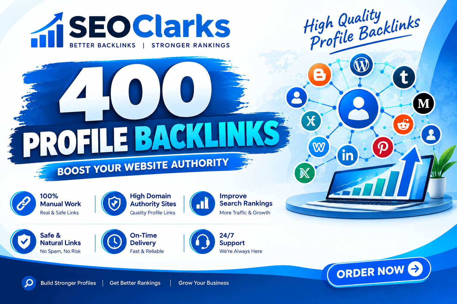 I will build 400 high quality profile backlinks to bo...