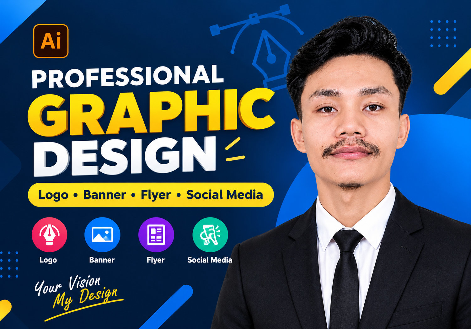 I will design modern graphics for your brand and soci...