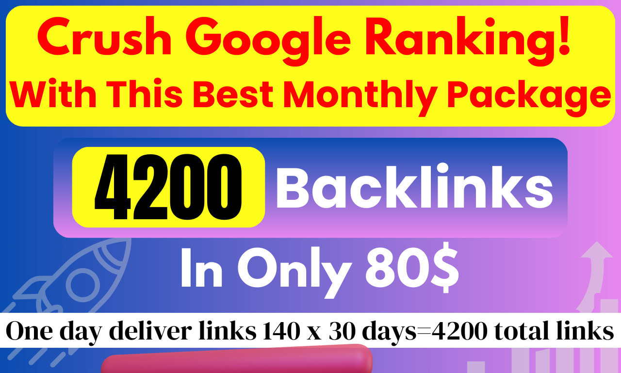 Best monthly off page SEO package, 4200 mix backlink...