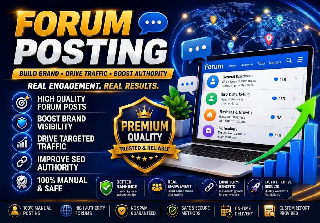 I Will Do 100 High DA Forum Posting Backlinks With Re...