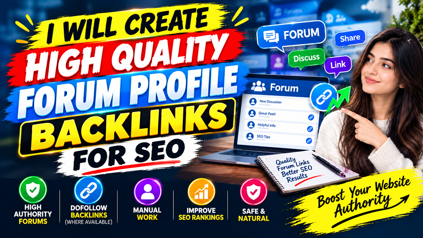 create high quality forum profile backlinks for seo