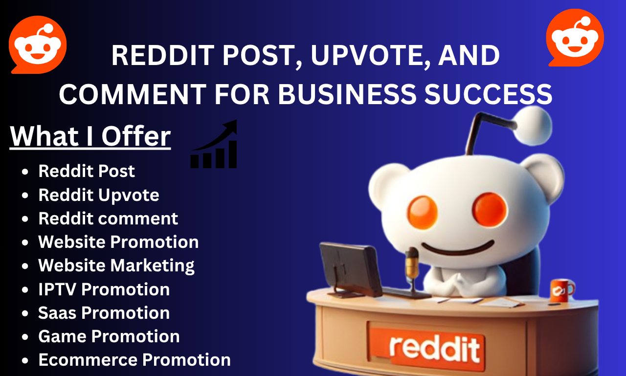 I will promote your website, AI, APP via reddit pos...