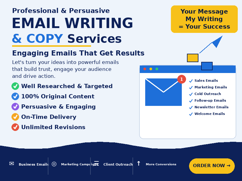 I will write professional and persuasive email copy t...