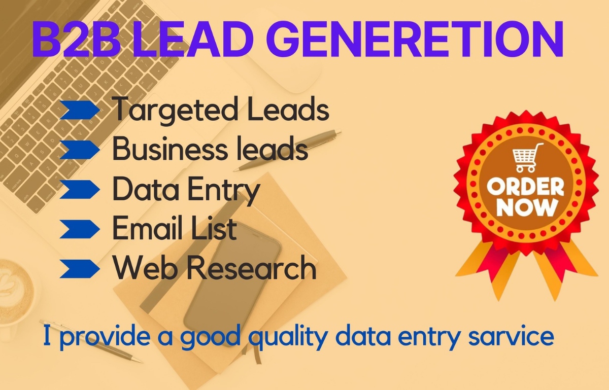 I will do B2B lead generation, data entry and web re...