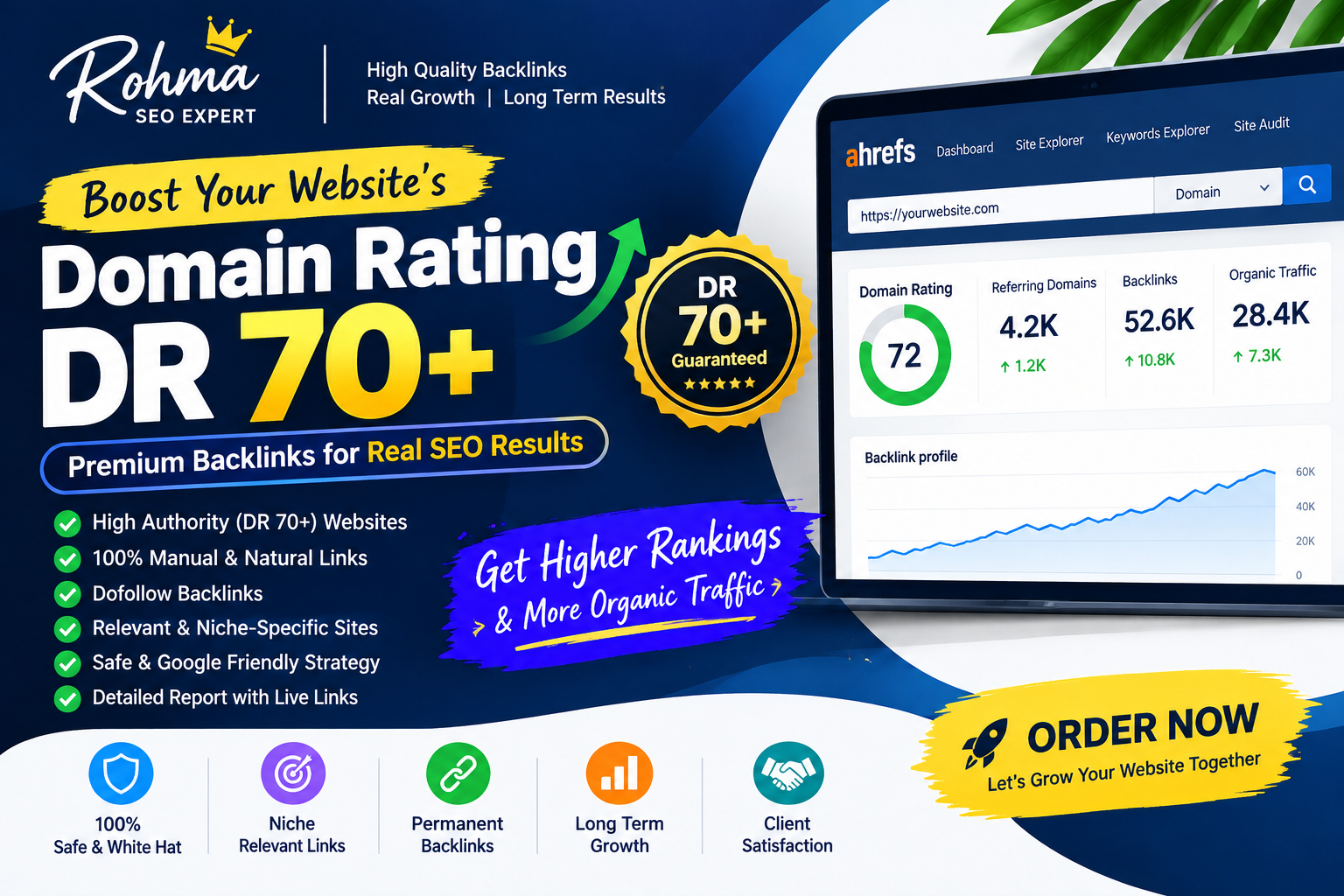 I will increase DR 70+ of your website with powerfull...