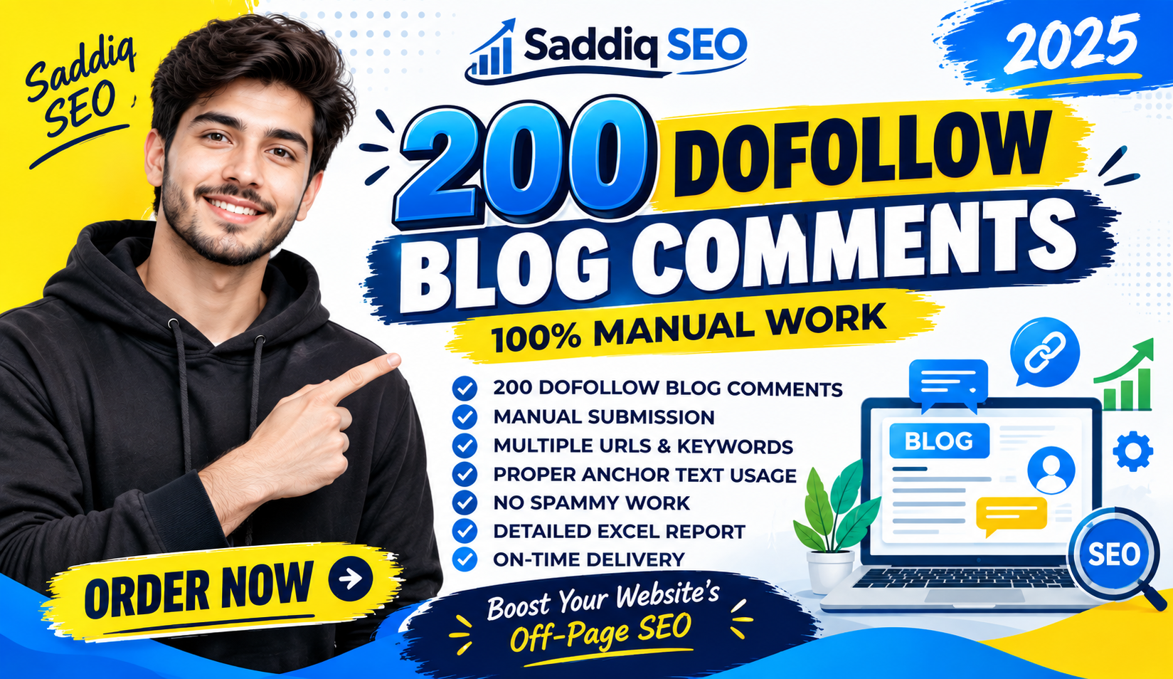 Bost your website 200 dofollow blog comments manually...