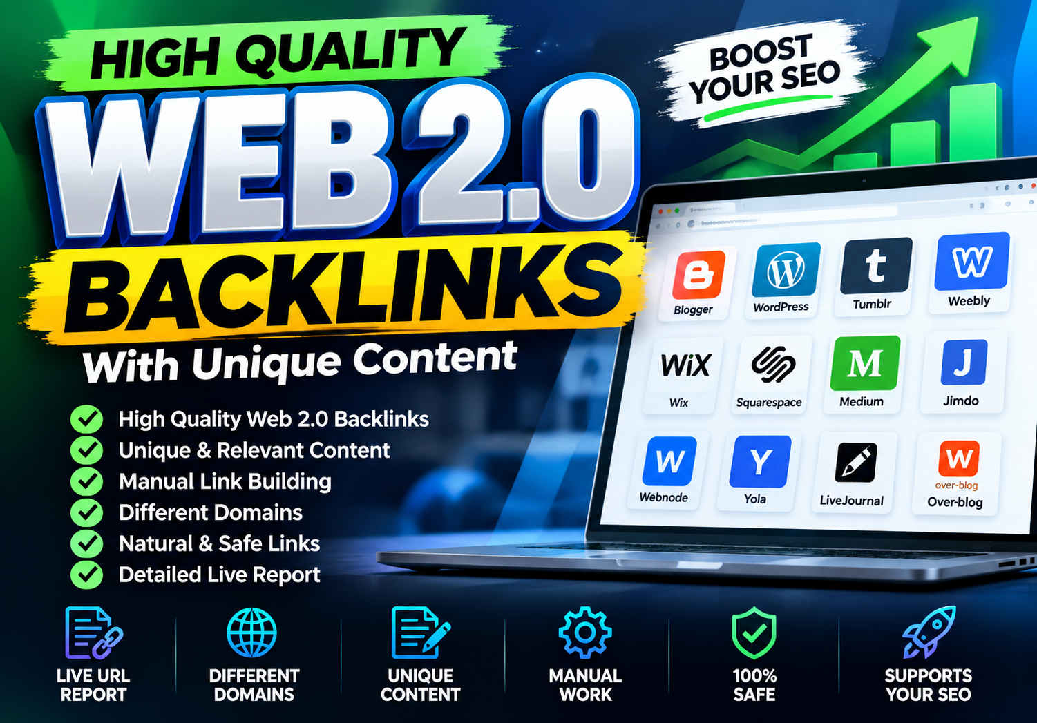 I will build high quality web 2.0 backlinks with uniq...
