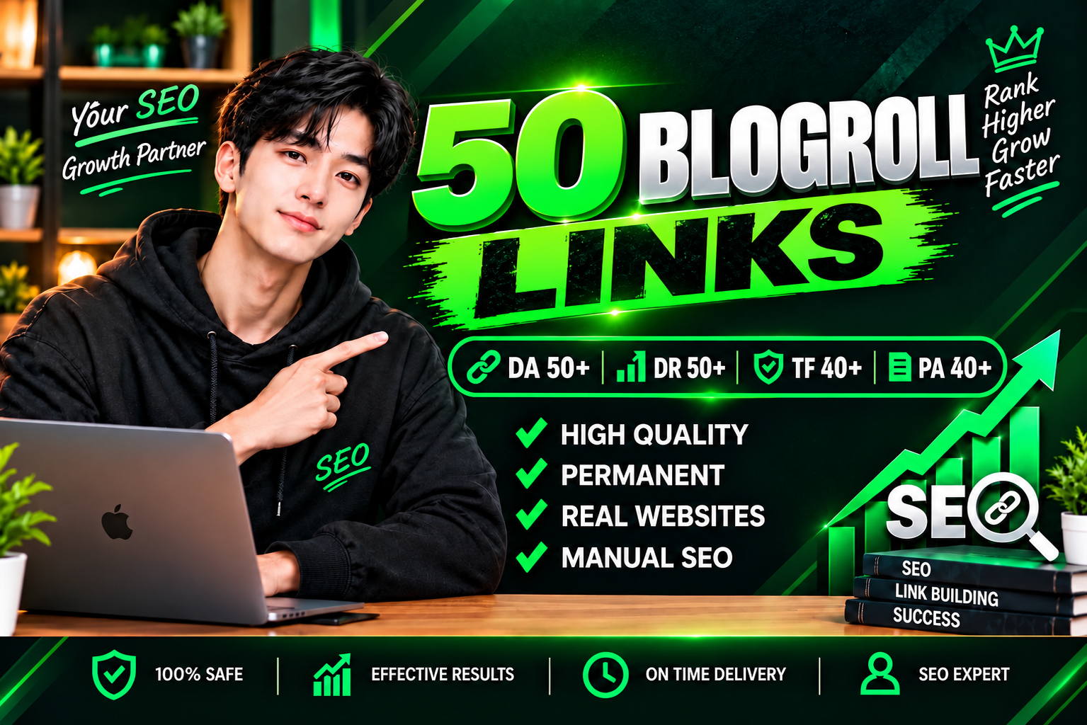 50 High Quality Blogroll Links DA 50+ DR 50+ TF 40+ P...