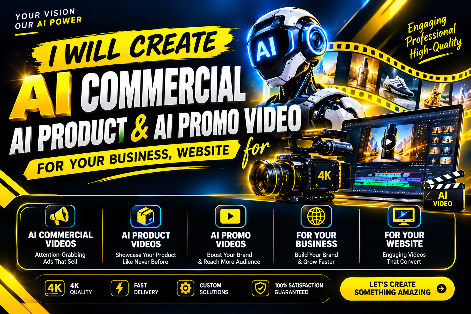 I Will Create Premium AI Commercial, Product & P...