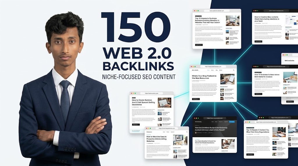 I will generate 150 Web 2.0 backlinks with niche-focu...