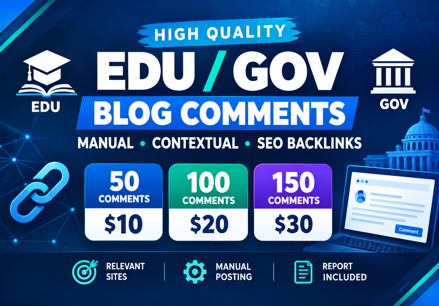 EDU GOV Backlinks EDU GOV Blog Comments Manual Contex...